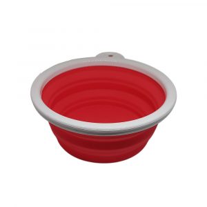 Ciotola pieghevole da viaggio in silicone rossa Ferribiella